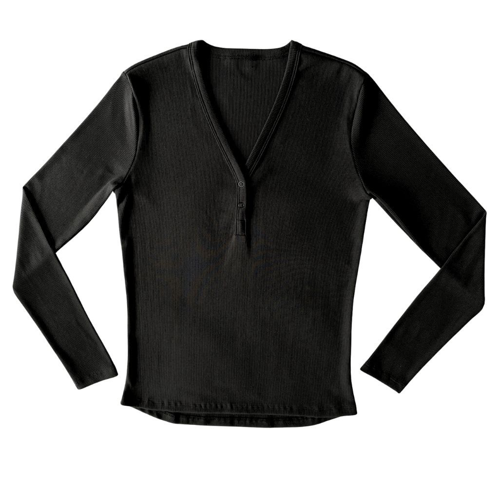 V NECK HENLEY