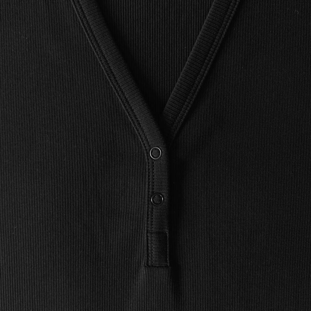 V NECK HENLEY