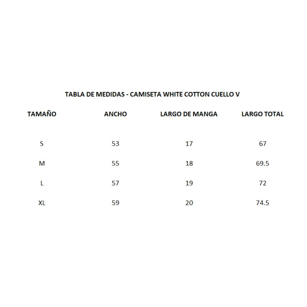 Camiseta White Cotton Cuello V