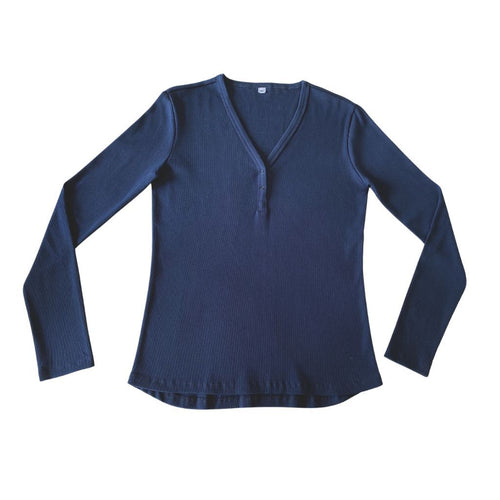 V NECK HENLEY