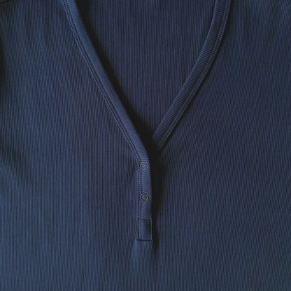 V NECK HENLEY