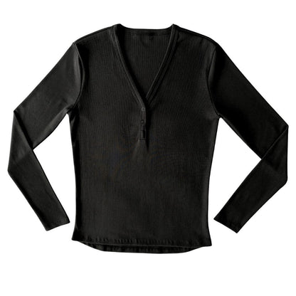 V NECK HENLEY