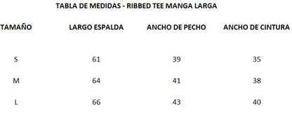 Ribbed Tee Manga Larga
