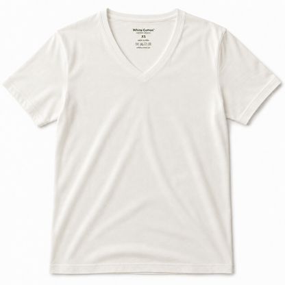 Camiseta White Cotton Cuello V