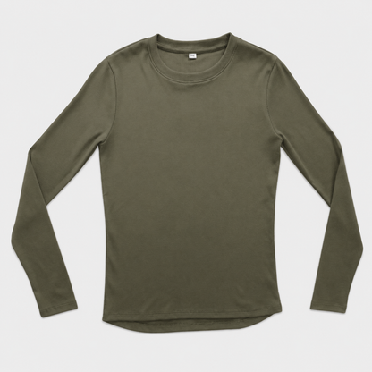Ribbed Tee Manga Larga