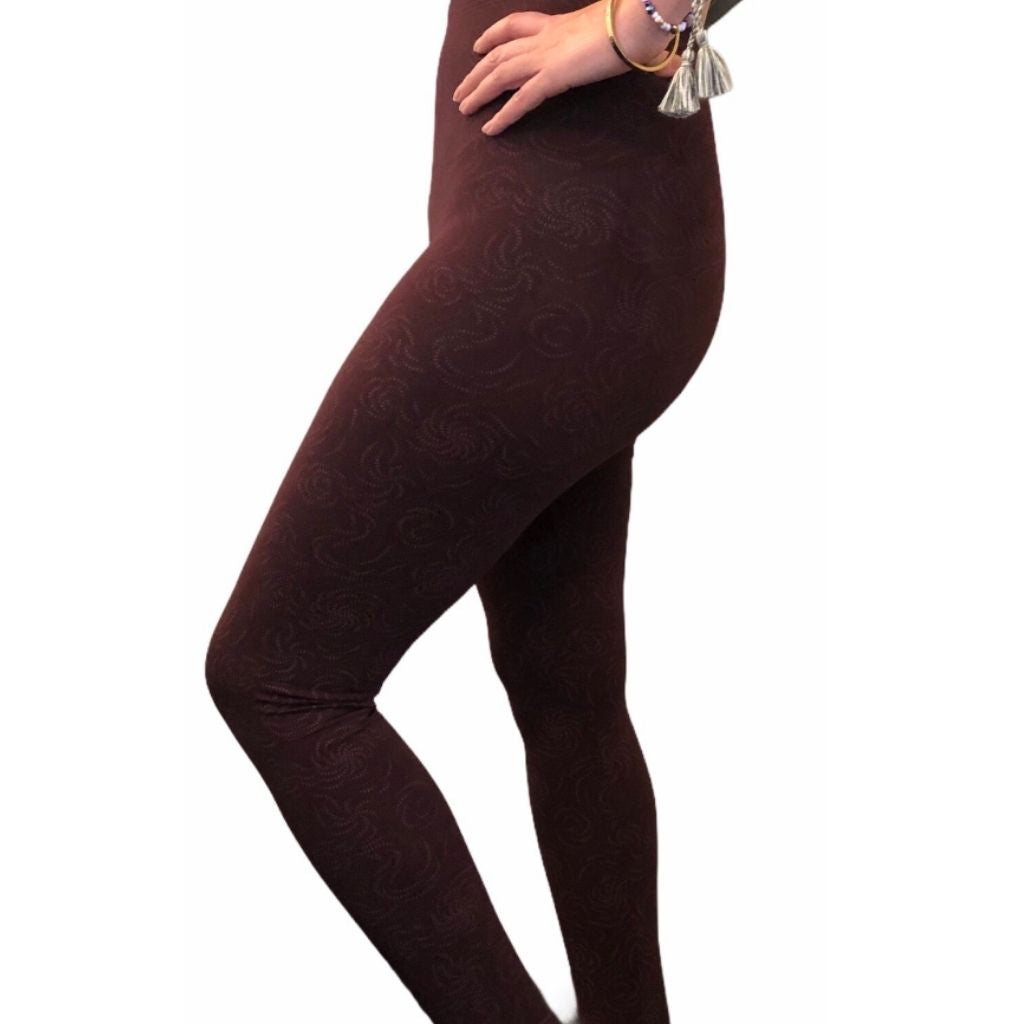 Legging estampado Remolino Burgundy - White Cotton