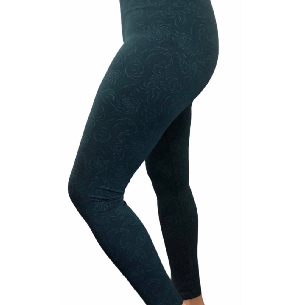 Legging estampado Remolino Verde Esmeralda - White Cotton